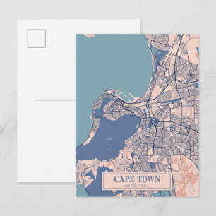 Cartão Postal Mapa de viagem da cidade ventosa Cidade do Cabo Áf