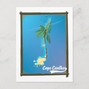 Cartão Postal Mapa de viagem de Cape Caulker