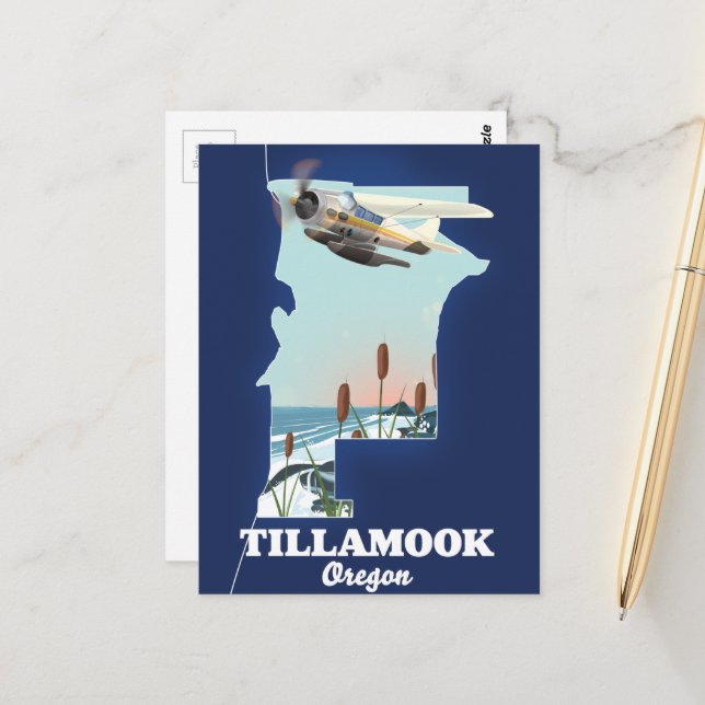 Cartão Postal Mapa de viagem Tillamook Oregon (Frente/Verso In Situ)