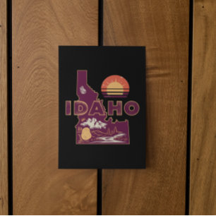 Cartão Postal Mapa de viagem vintage de Idaho Estado americano r