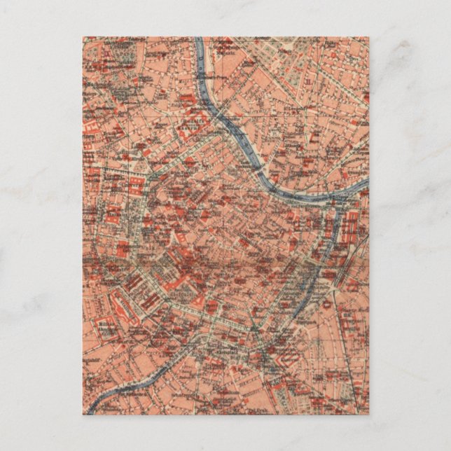 Cartão Postal Mapa de Viena da Áustria (1920) (Frente)