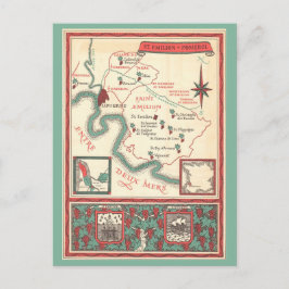 Cartão Postal Mapa de Vinho de Bordeaux de St. Emilion