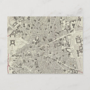 Cartão Postal Mapa de Vintage da Espanha de Madrid (1831)