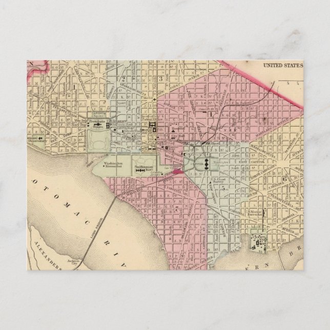 Cartão Postal Mapa de Washington por Mitchell (Frente)