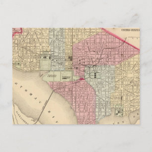 Cartão Postal Mapa de Washington por Mitchell