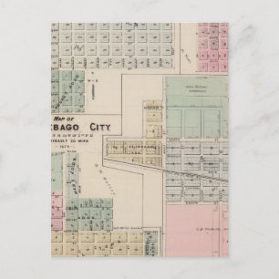 Cartão Postal Mapa de Winnebago City Map of Blue Earth, Minnesot