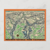 Mapa de Yosemite Postcard