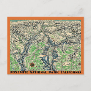 Cartão Postal Mapa de Yosemite Postcard