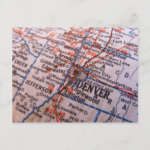 Cartão Postal Mapa Denver