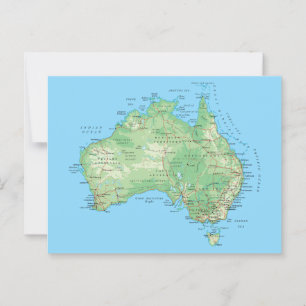 Cartão Postal Mapa detalhado da Austrália