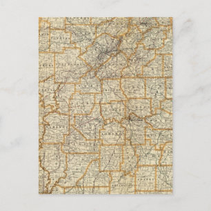 Cartão Postal Mapa do Alabama