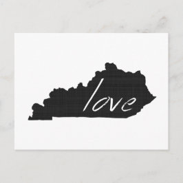 Cartão Postal Mapa do Amor do Kentucky Moldou Quadro Preto Antiq