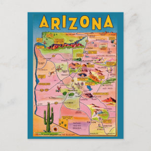 Cartão Postal Mapa do Arizona