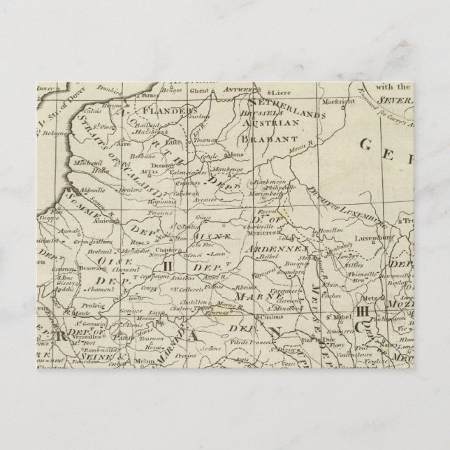 Cartão Postal Mapa do assento da guerra na França (Frente)