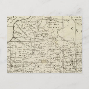 Cartão Postal Mapa do assento da guerra na França