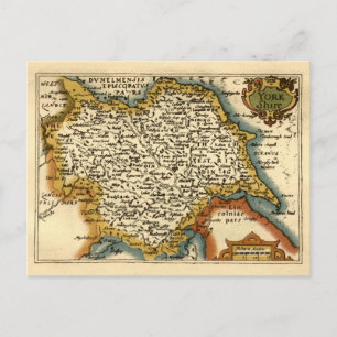 Cartão Postal Mapa do Atlas Antiquário Antiquário do Condado de 