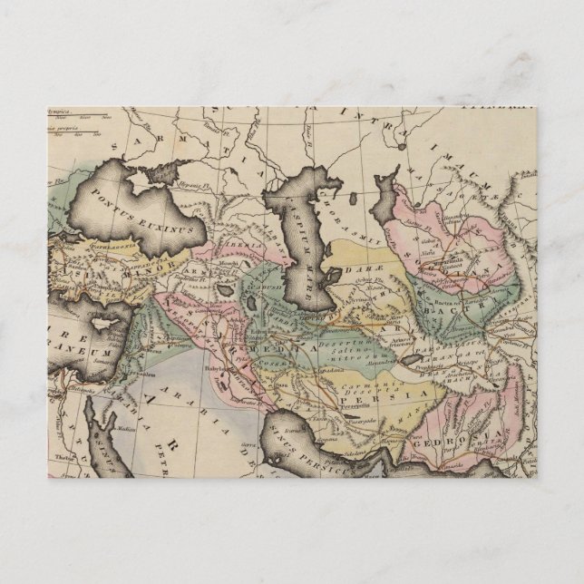 Cartão Postal Mapa do Atlas Asiático (Frente)
