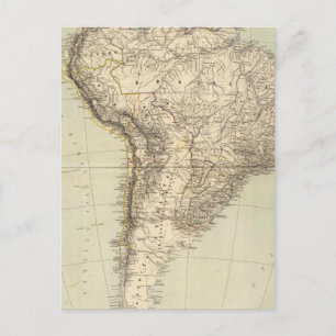 Cartão Postal Mapa do Atlas da América do Sul