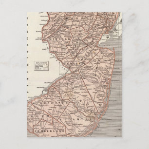 Cartão Postal Mapa do Atlas de Nova Jersey
