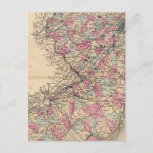 Cartão Postal Mapa do Atlas de Nova Jersey