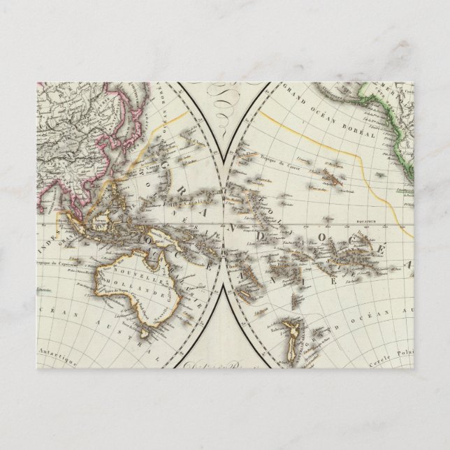 Cartão Postal Mapa do Atlas de Paris (Frente)