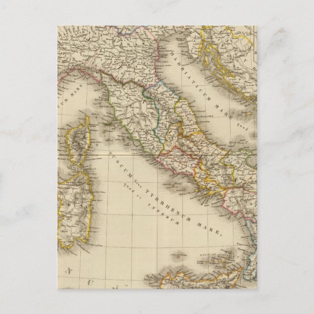 Cartão Postal Mapa do Atlas de Roma (Frente)