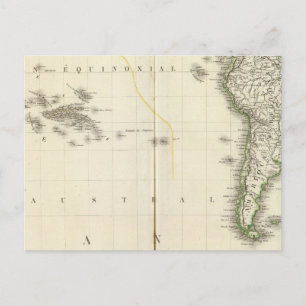 Cartão Postal Mapa do Atlas do Oceano Pacífico