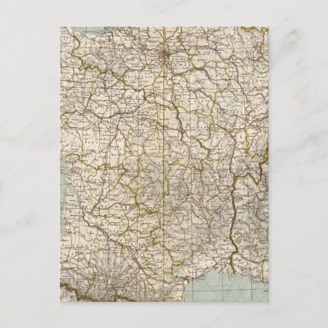 Cartão Postal Mapa do Atlas France (Frente)