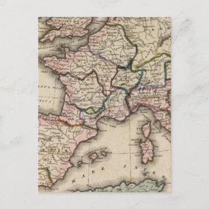Cartão Postal Mapa do Atlas na Europa