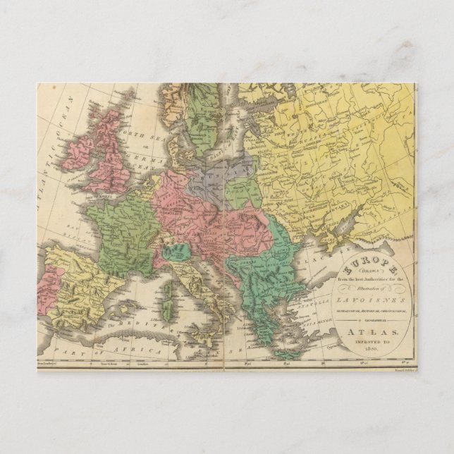 Cartão Postal Mapa do Atlas Religioso da Europa (Frente)