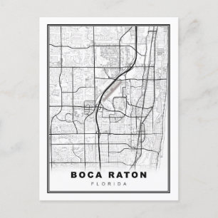 Cartão Postal Mapa do Boca Raton
