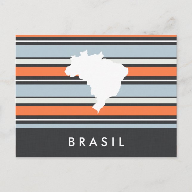 Cartão Postal Mapa do Brasil: Listras Modernas (Frente)