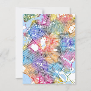 Cartão Postal Mapa do Brooklyn em Nova Iorque