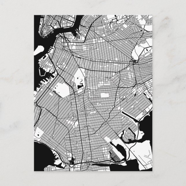 Cartão Postal Mapa do Brooklyn Nova York (Frente)