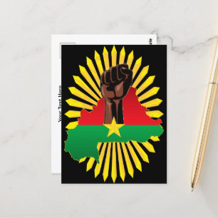 Cartão Postal Mapa do Burkina Faso, Bandeira e Resistência à Rev