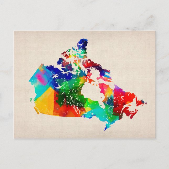 Cartão Postal Mapa do Canadá (Frente)