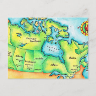 Cartão Postal Mapa do Canadá