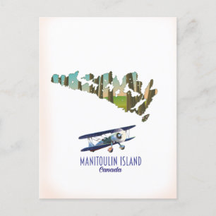 Cartão Postal Mapa do Canadá na Ilha Manitoulin