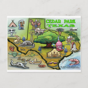 Cartão Postal Mapa do Cedar Park TEXAS