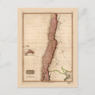 Cartão Postal Mapa do Chile (1818)