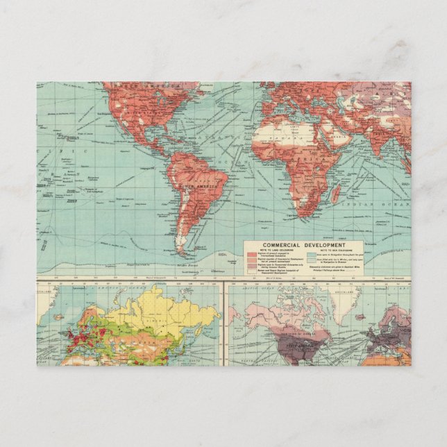 Cartão Postal Mapa do comércio mundial (Frente)