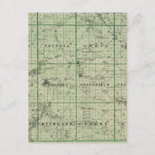 Cartão Postal Mapa do Condado de Adair, Estado de Iowa