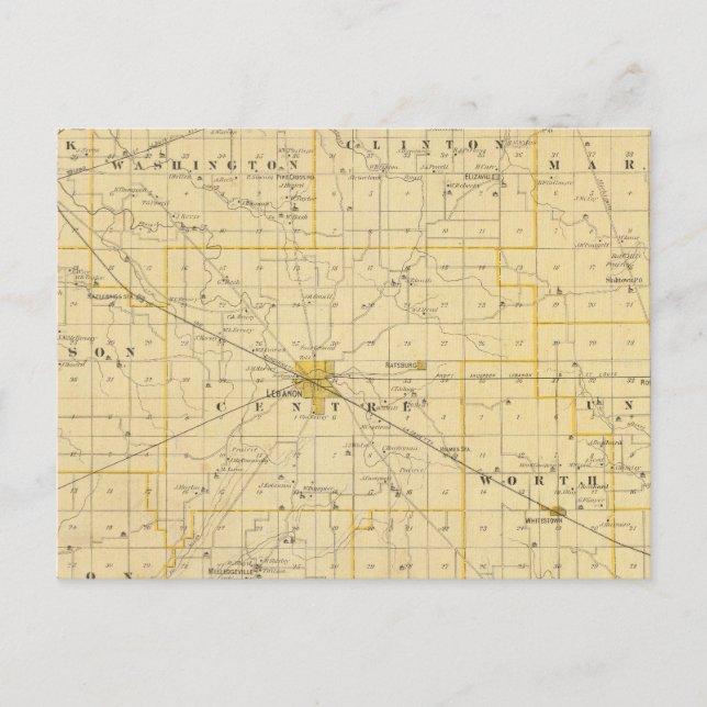 Cartão Postal Mapa do Condado de Boone (Frente)