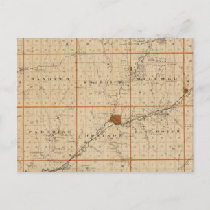 Cartão Postal Mapa do Condado de Crawford, Estado de Iowa
