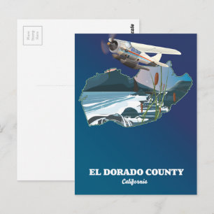 Cartão Postal Mapa do Condado de El Dorado Califórnia