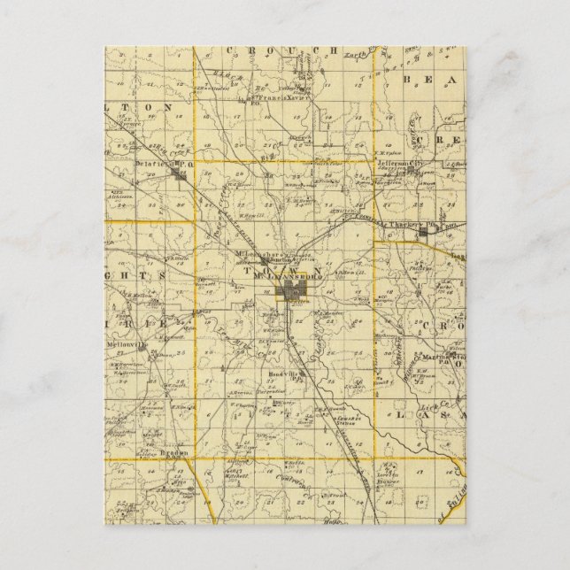 Cartão Postal Mapa do Condado de Hamilton (Frente)