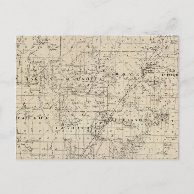 Cartão Postal Mapa do Condado de Harrison, Estado de Iowa (Frente)