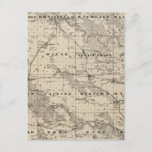 Cartão Postal Mapa do Condado de Jones, Estado de Iowa