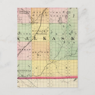 Cartão Postal Mapa do condado de Kalkaska, Michigan