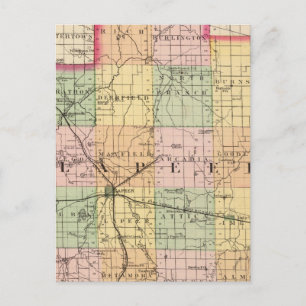 Cartão Postal Mapa do Condado de Lapeer, Michigan